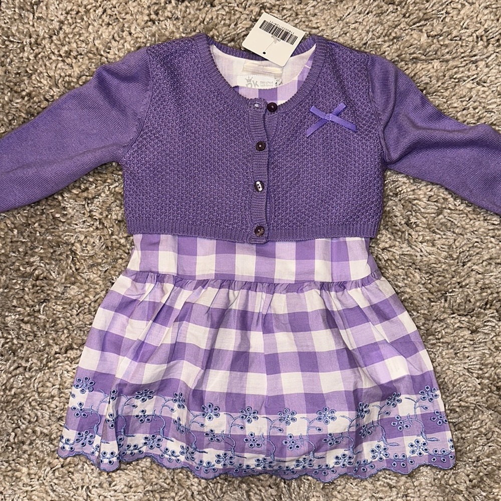 EPK NWT purple dress with sweater 12m - Picture 2 of 5